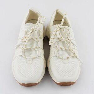 Madewell Field Knit Sneakers in white with gum sole
